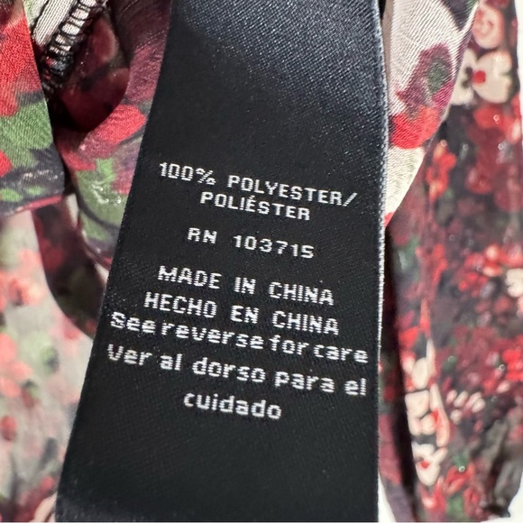 Zac & Rachel Sheer Dark Floral Chiffon Blouse - Picture 8 of 9